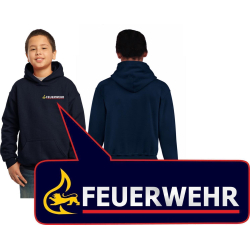 Kinder-Hoodie marin, BaWü avec Stauferlöwe nur auf der Vorderseite