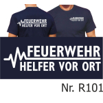 T-Shirt navy, FEUERWEHR - Helfer vor Ort