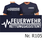 T-Shirt navy, FEUERWEHR - RETTUNGSASSISTENT