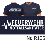 T-Shirt marin, FEUERWEHR - NOTFALLSANITÄTER