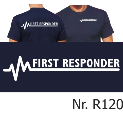 T-Shirt blu navy, FIRST RESPONDER