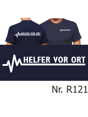 T-Shirt navy, HELFER VOR ORT