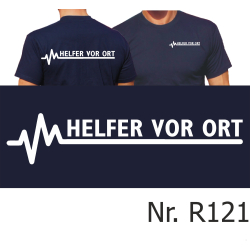 T-Shirt navy, HELFER VOR ORT