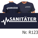 T-Shirt azul marino, SANITÄTER