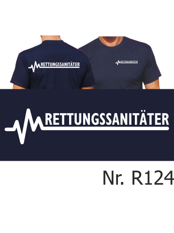 T-Shirt azul marino, RETTUNGSSANITÄTER