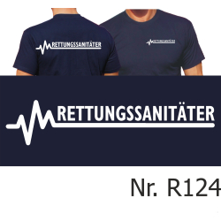 T-Shirt marin, RETTUNGSSANIT&Auml;TER