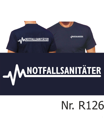T-Shirt azul marino, NOTFALLSANITÄTER