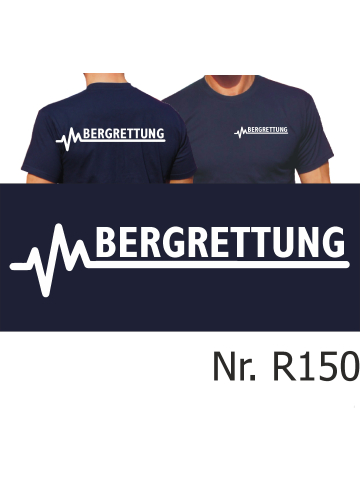 T-Shirt navy, BERGRETTUNG