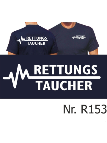 T-Shirt navy, RETTUNGSTAUCHER