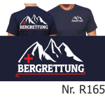 T-Shirt navy, BERGRETTUNG weiß/rot