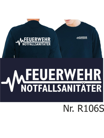 Sweat azul marino, FEUERWEHR - NOTFALLSANITÄTER