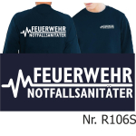 Sweat blu navy, FEUERWEHR - NOTFALLSANITÄTER