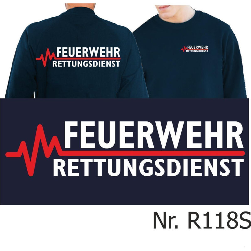 Rettungsdienst Sweatshirt - EKG Herzschlag Design Für Sanitäter & Notfallkräfte