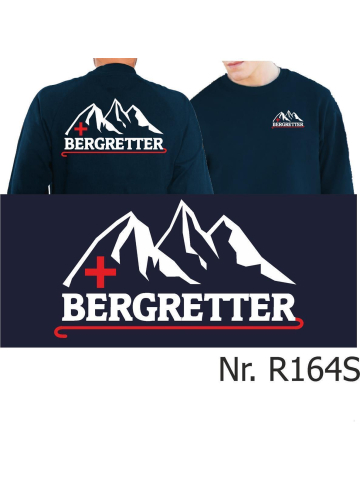 Sweat blu navy, BERGRETTER con Bergmotiv,bianco/rosso