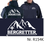 Hoodie navy, BERGRETTER mit Bergmotiv