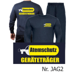 Sweat-Vestimenta para correr azul marino, ATEMSCHUTZ GERÄTETRÄGER amarillo/plata