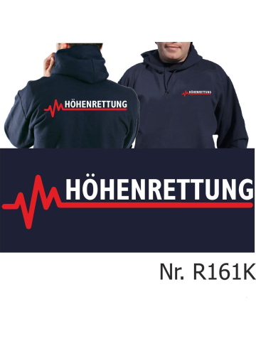 Hoodie navy, HÖHENRETTUNG white/red