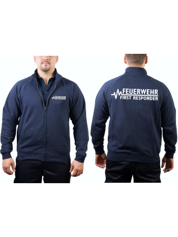 Sweat jacket navy, FEUERWEHR - FIRST RESPONDER M