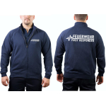 Sweat jacket navy, FEUERWEHR - FIRST RESPONDER M
