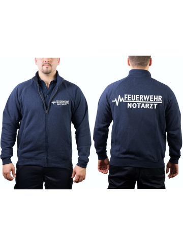 Sweatjacke navy, FEUERWEHR - NOTARZT