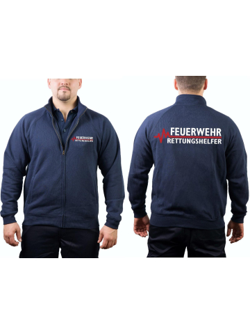 Veste de survêtement marin, FEUERWEHR - RETTUNGSHELFER avec rouge EKG-ligne