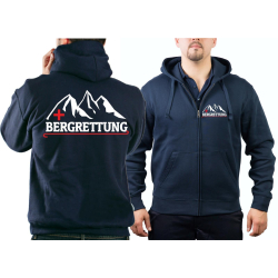 Hooded jacket navy, BERGRETTUNG with Bergmotiv red/white