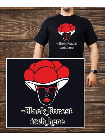 T-Shirt black, Bollenhut - Black Forest isch here