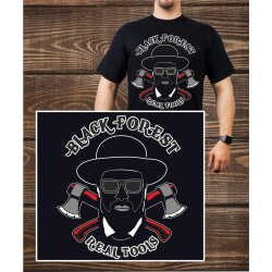 T-Shirt negro, negro Forest Real Tools