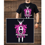 T-Shirt noir, Pink Forest