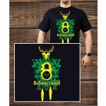 T-Shirt black, black forest with Clock