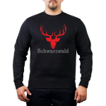 Sweat black, black forest with Hirschgeweih