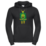 Hoodie black, black forest with Clock