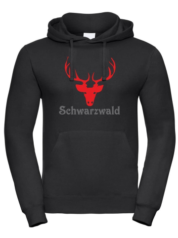Hoodie noir, noirwald avec Hirschgeweih
