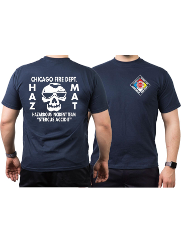 CHICAGO FIRE Dept. HAZ MAT Incident Team (Gefahrguteinheit), azul marino T-Shirt
