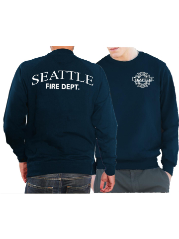 Sweat azul marino, Seattle Fire Dept. work