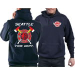 Hoodie marin, Seattle Fire Dept. gekreuzte Äxte et Wappen