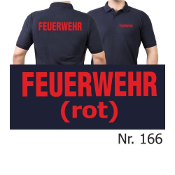 Polo navy, FEUERWEHR in rot (XS-4XL)