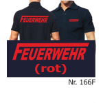 Polo navy, FEUERWEHR with long "F" in red