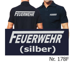 Polo navy, FEUERWEHR with long &quot;F&quot; in silver