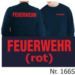 Sweat navy, FEUERWEHR in red