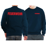 Sweat navy, FEUERWEHR in red