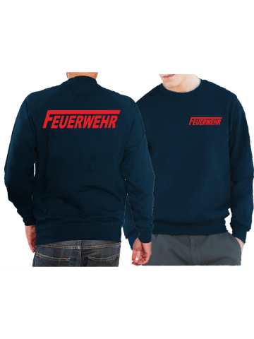 Sweat navy, FEUERWEHR with long "F" in red