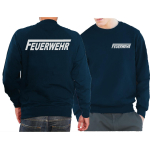 Sweat navy, FEUERWEHR mit langem "F" in silber (XS-3XL)