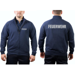 Sweatjacke navy, FEUERWEHR in silber