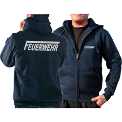 Hooded jacket navy, FEUERWEHR with long "F" in...