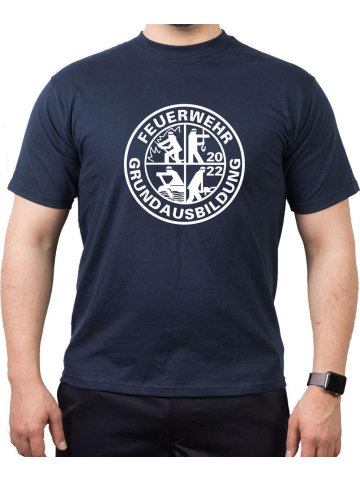 T-Shirt navy "Grundausbildung" Logo (XS-3XL)