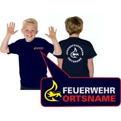 Kinder-T-Shirt navy, BaWü mit Stauferlöwe mit...