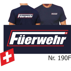 T-Shirt navy, F&uuml;erwehr with long &quot;F&quot; in...