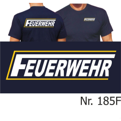 T-Shirt navy, FEUERWEHR with long &quot;F&quot; in white...