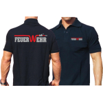 Polo azul marino, FEUER-W-EHR con rojo tubo (plata/rojo)